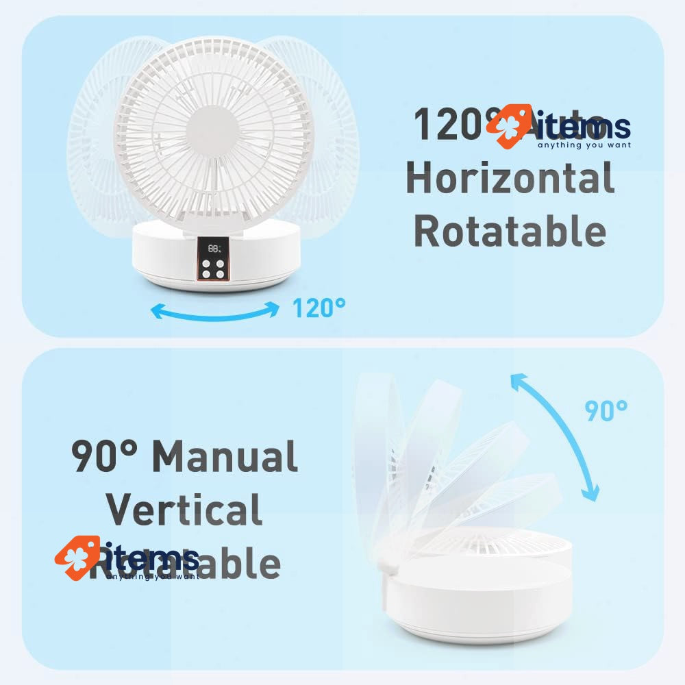 ALLXNOX USB Fan, Table Fan, Quiet & Strong, Car Oscillation, Remote Control