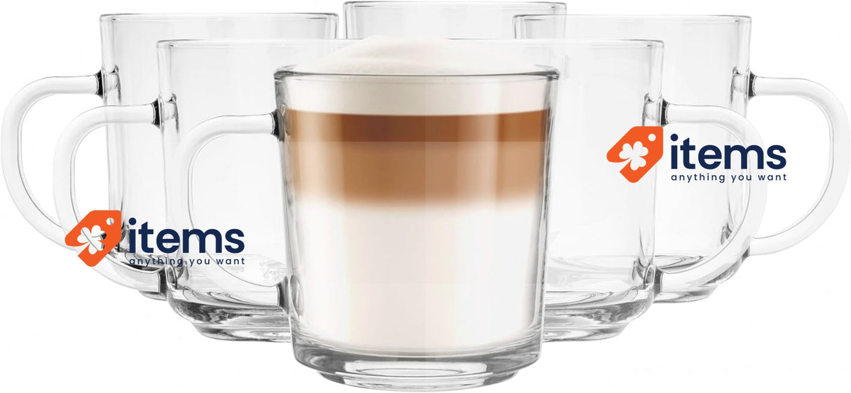 Glasmark Krosno Latte Macchiato Glasses Cappuccino Set of 6 Tea Glasses Set