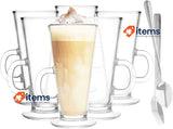 Glasmark Krosno 1992 Glasses Set of 6 0.25 litres with Spoons, Transparent