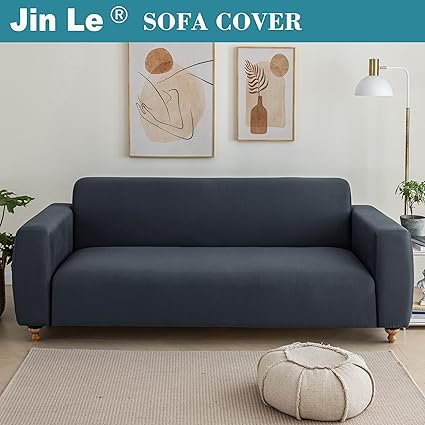 Jin Le Couch Cover L Shape Sectional Sofa Cover Dark Grey