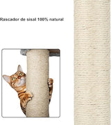 Awefrank Cat Tower with Cat Scratching Post with Hanging Ball and Perches(Grey)