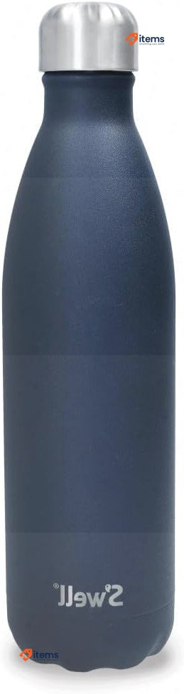 S'well Stainless Steel Reusable Water Bottle, 750ml, Azurite Cold/24h Blue Leak