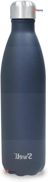 S'well Stainless Steel Reusable Water Bottle, 750ml, Azurite Cold/24h Blue Leak