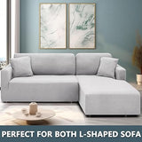 CHELZEN Elastic Sectional Couch Covers 2 Seater+2 Seater Silver Gray