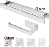 AIKER Self Adhesive Towel Rail, 6 Pcs Thickened 304 Stainless, Silver 8PCS