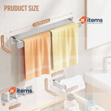 AIKER Self Adhesive Towel Rail, 6 Pcs Thickened 304 Stainless, Silver 8PCS