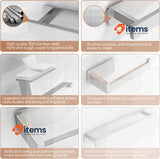 AIKER Self Adhesive Towel Rail, 6 Pcs Thickened 304 Stainless, Silver 8PCS