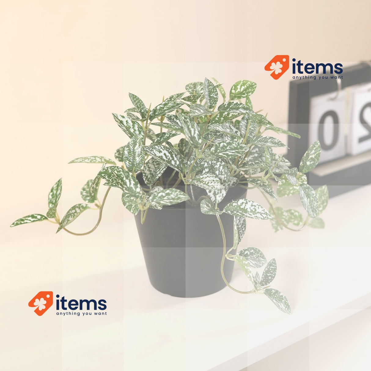 Fopamtri Artificial Plants Indoor 18cm White Mini Potted Fake Small Plastic Faux