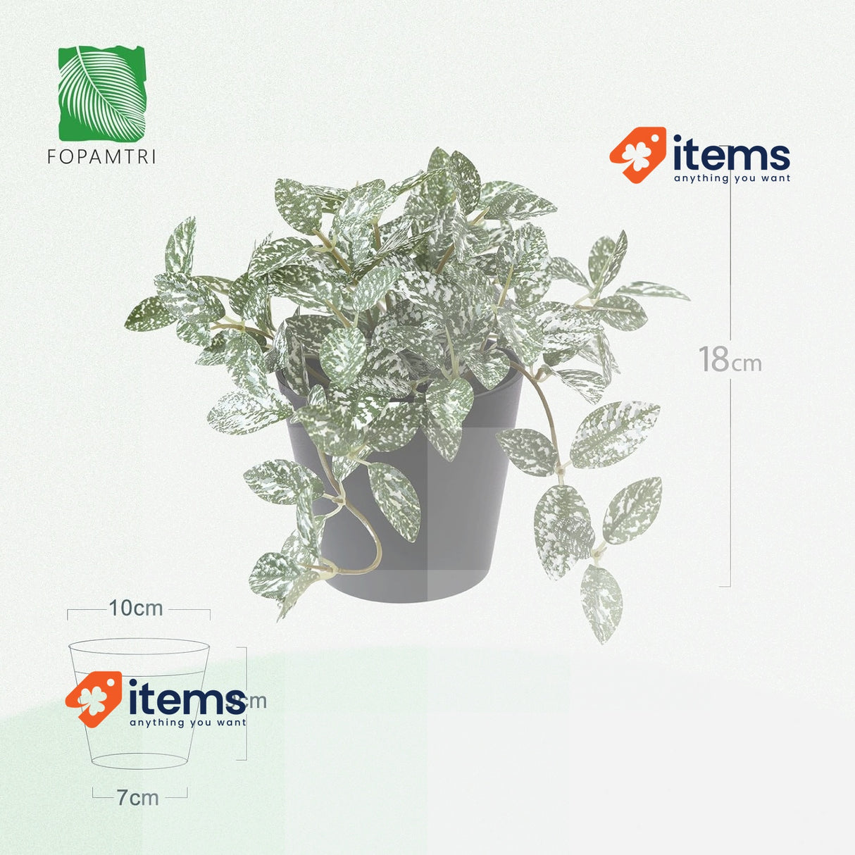 Fopamtri Artificial Plants Indoor 18cm White Mini Potted Fake Small Plastic Faux