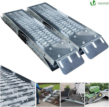 VOUNOT Folding ramp | Loading ramps 400 kg max Silver