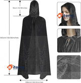 Medieval Knight Costume (9 Pieces) For Halloween Men Hooded Cloak Retro Scarf