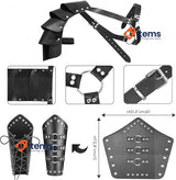 Medieval Knight Costume (9 Pieces) For Halloween Men Hooded Cloak Retro Scarf