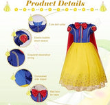 AOMIG Costume Snow White Girl, Princess Costume Girl , Crown and Red Cape