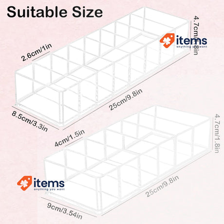RUIJIE Pack of 2 Removable Cosmetic Organiser Drawer White