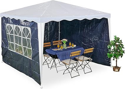 Relaxdays Gazebo Side Panels, 3X Set, 2x3m, Waterproof Blue