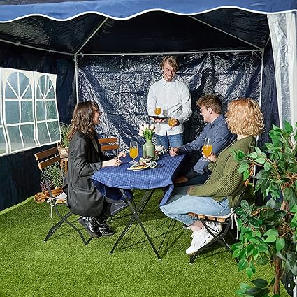 Relaxdays Gazebo Side Panels, 3X Set, 2x3m, Waterproof Blue