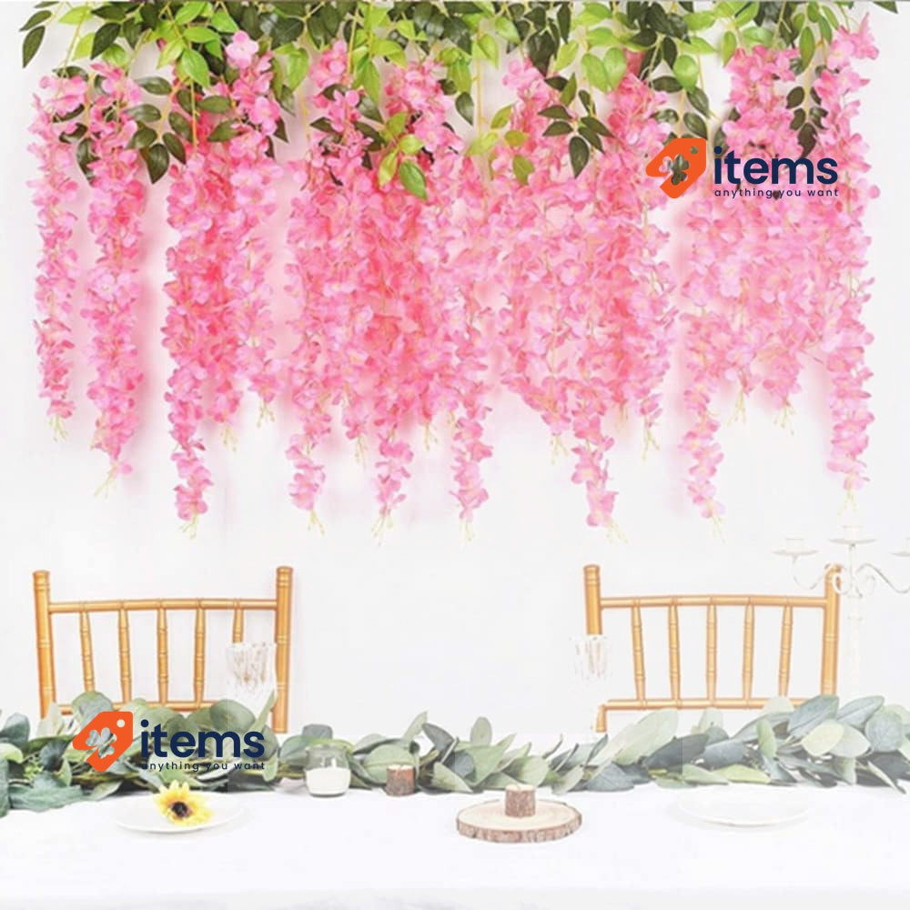 NatureMan 12 Pack 3.6 Feet Wisteria Hanging Flowers,Artificial Wisteria Vine