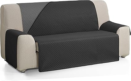 Martina Home Cubre Sofa Diamond 4 XL Squares ANTRACITA/NEGRO