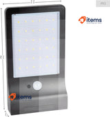 AKTIVE 61534, LED Black Outdoor Solar Street Motion Sensor Lamp Continuous 8