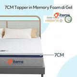 BedStory 7CM Topper Double 160x190 cm, Topper Memory Foam by Gel White