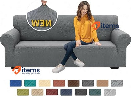 XINEAGE High Stretch Sofa Covers 3 Seater New Pattern Light Gray