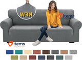 XINEAGE High Stretch Sofa Covers 3 Seater New Pattern Light Gray