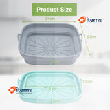 Alyvisun 2 Pieces Bandeja Accessories For Reusable Oil Frying Blue+grey 2PCS