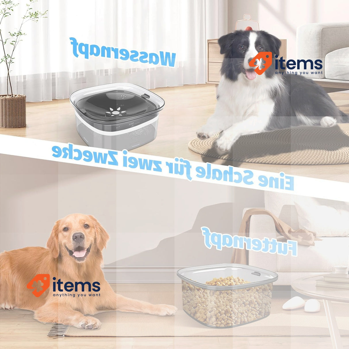 TAVADA Water Bowl For Dogs - Dog L Anti Spill Feeding Leak Proof Travel Drinking