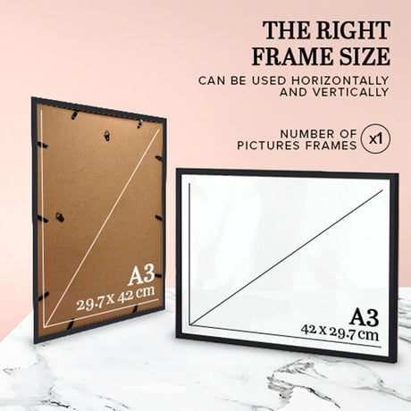 edihome, A3 Photo Frames (1 Unit), 29.7 x 42 cm Black