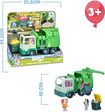 Bluey BLY44010 Toy Basura Truck, Toy Truck of the Drawing Series, Dog Figurine