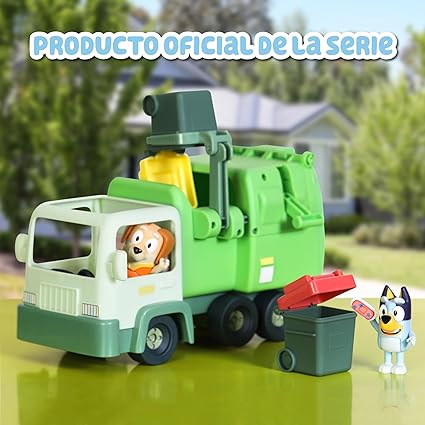 Bluey BLY44010 Toy Basura Truck, Toy Truck of the Drawing Series, Dog Figurine