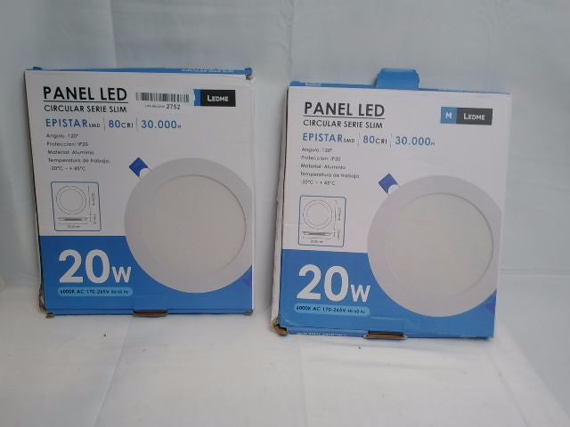 M Ledme - Pack 2, Downlight LED 220mm 20W, 2000 lumens 205mm LM5551 Extra Slim