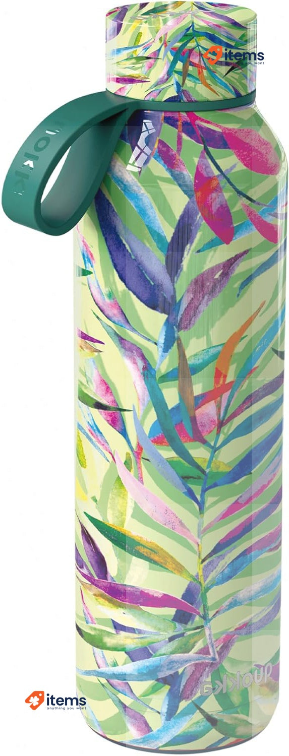 Quokka Solid Stainless Steel Thermos Bottle with Hanger, Nature Color, 630 ml