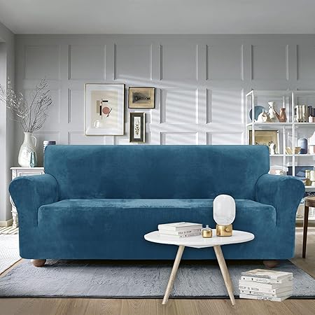 Ystyle Velvet Sofa Cover 3-Seater Peacock Blue