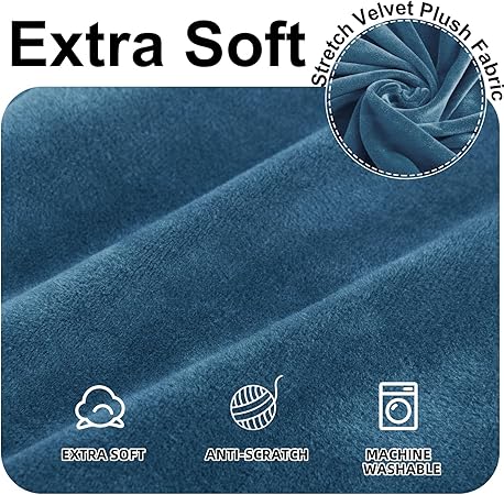 Ystyle Velvet Sofa Cover 3-Seater Peacock Blue