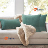 YCOLL Set of 2 Cushion Covers, 40 x 40 cm Green YCOLL Turquoise 20x20 Pillow