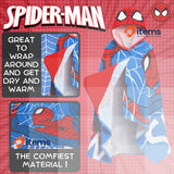SPIDER-MAN Hooded Towel 100% Cotton Dress Up Avengers Poncho Kids Bath Towel