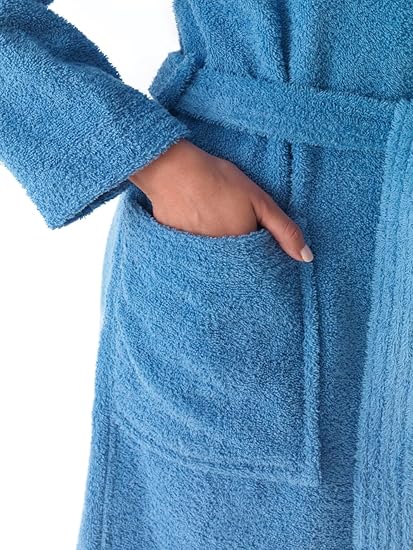 Top Towel Hooded Bathrobe For Men And Women Blue