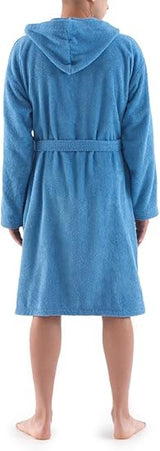 Top Towel Hooded Bathrobe For Men And Women Blue