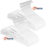 SONGMICS Set of 50 Plastic Hangers, Coat Hangers with U-Shaped Opening White