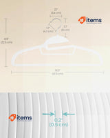 SONGMICS Set of 50 Plastic Hangers, Coat Hangers with U-Shaped Opening White