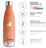 KollyKolla Stainless Steel Water Bottle Flask 750ml Orange