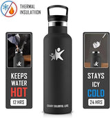 KollyKolla Thermos Flask Stainless Steel Bottle 500 Ml Black