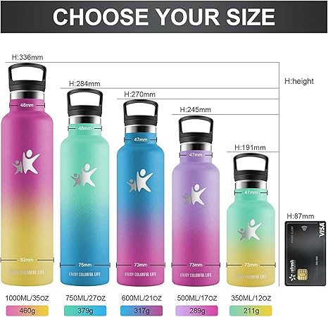 KollyKolla Thermal Bottle 1 liter, Water Bottle Without BPA, Stainless Steel