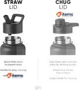 Simple Modern Water Bottle with Straw and Chug Lid 32oz Graphite