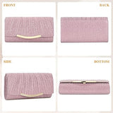 Asvert Evening Bag, Women's Elegant Clutch Bag Pink