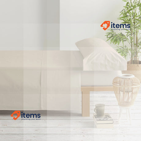 Degrees home Collection, 90 x 190 cm, Flat Sheet and Pillowcase, Beige Fitted