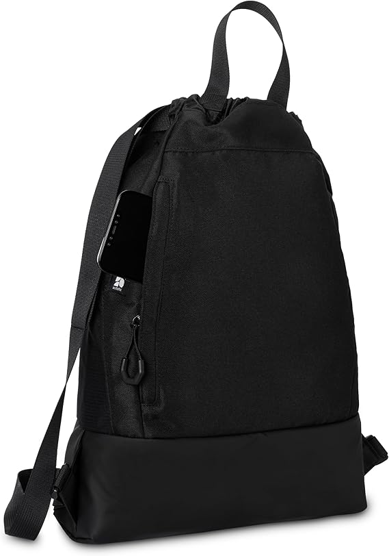 AUDETIC Drawstring Bag Women & Men Lightweight Fit Backpack Black