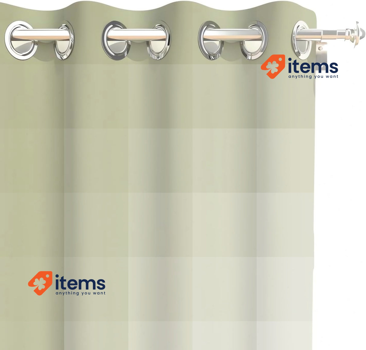 Soleil d'ocre Plain Crease-Resistant Eyelet Curtain 135 x 180 cm, Khaki Alix