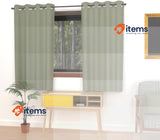 Soleil d'ocre Plain Crease-Resistant Eyelet Curtain 135 x 180 cm, Khaki Alix